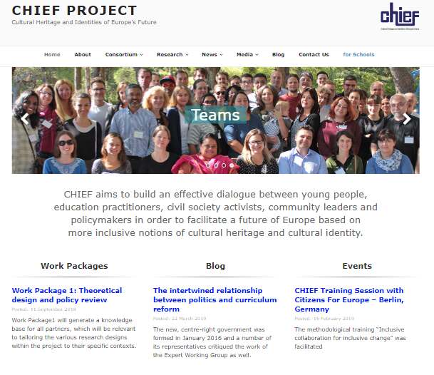Web page for chiefproject.eu